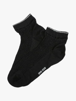 Enrico Coveri Calze corte da donna in cotone mercerizzato - argento