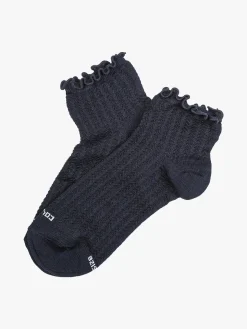 Enrico Coveri Calze corte da donna con bordo a volant - blu scuro