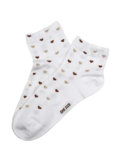 Enrico Coveri Calze corte da donna con cuori - bianco