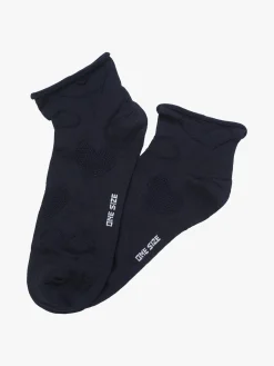 Enrico Coveri Calze corte da donna con ricami a cuori - blu scuro