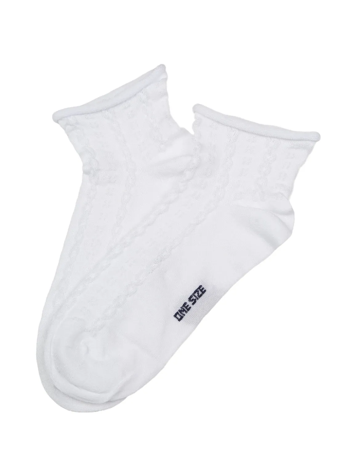 Enrico Coveri Calze corte da donna con ricami - bianco
