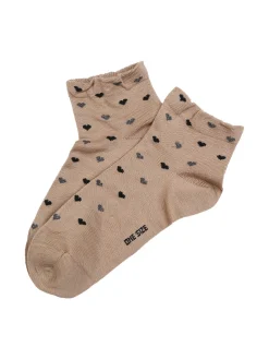 Enrico Coveri Calze corte da donna con cuori - cammello