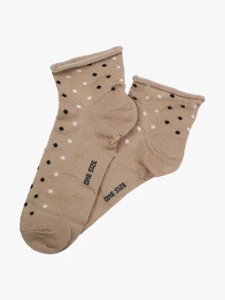 Enrico Coveri Calze corte da donna a pois - cammello