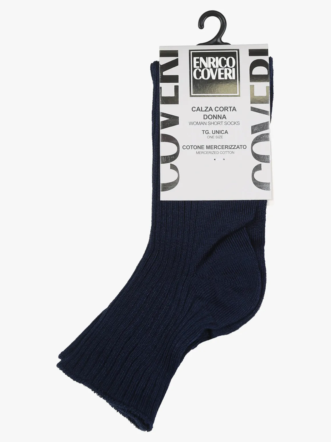 Enrico Coveri Calze corte da donna a costine - blu scuro