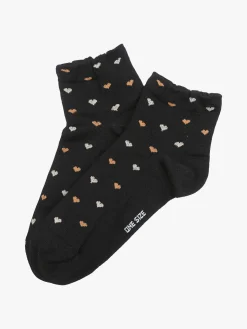 Enrico Coveri Calze corte da donna con cuori - nero