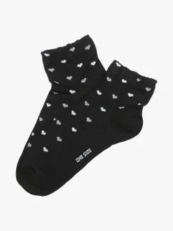 Enrico Coveri Calze corte da donna con cuori - nero