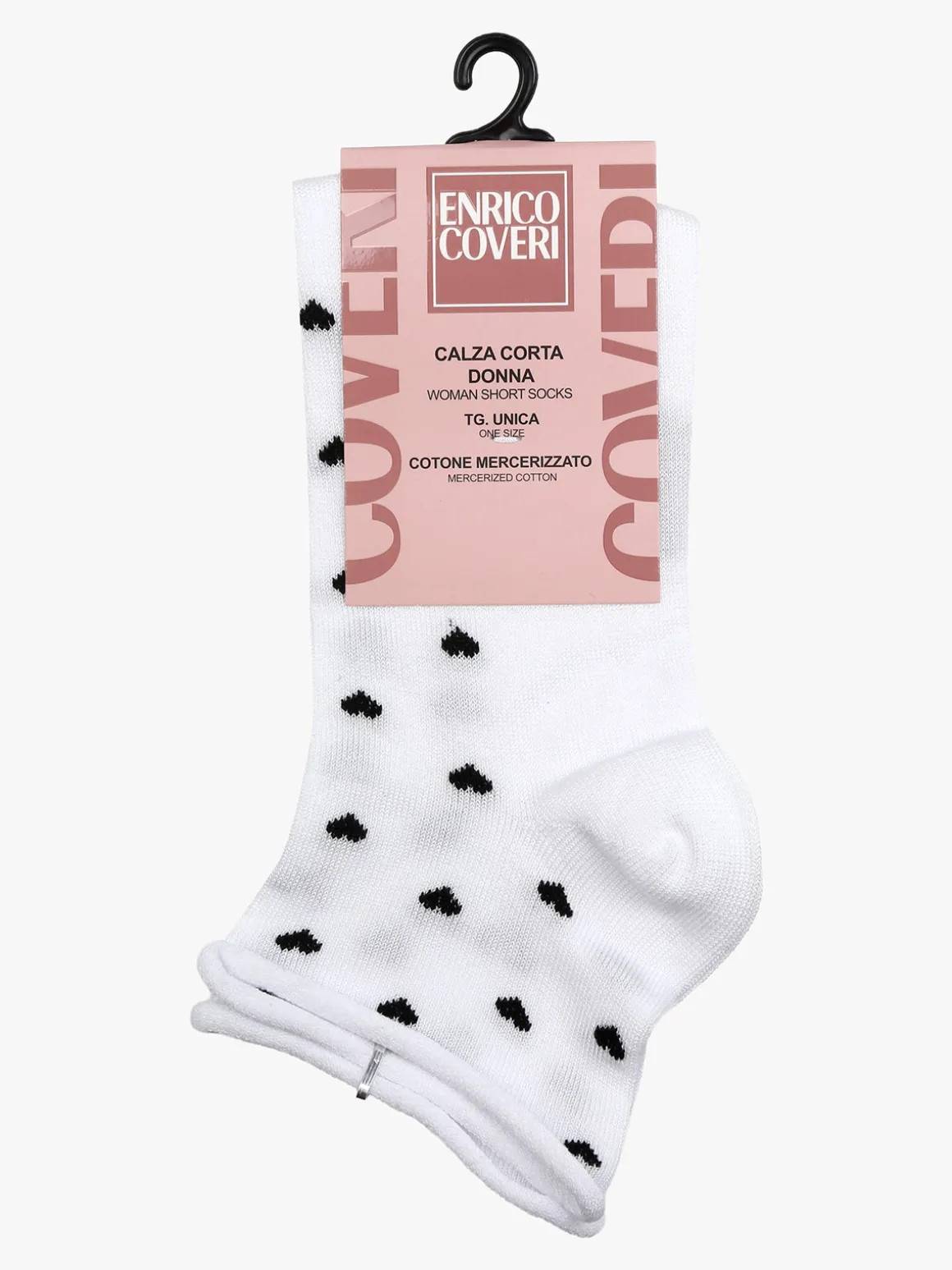 Enrico Coveri Calze corte da donna in cotone mercerizzato - panna