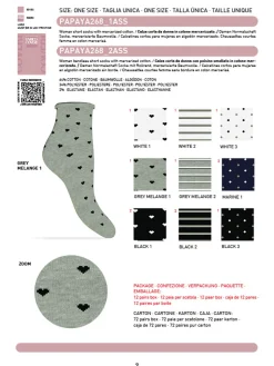 Enrico Coveri Calze corte da donna con cuori - grigio