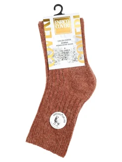 Enrico Coveri Calze corte da donna in caldo cotone - grigio scuro
