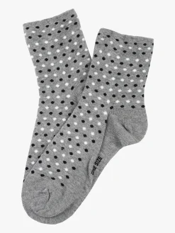 Enrico Coveri Calze corte da donna in caldo cotone a pois - grigio