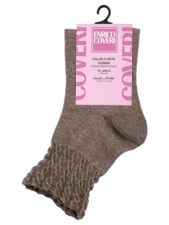 Enrico Coveri Calze corte da donna in caldo cotone - marrone