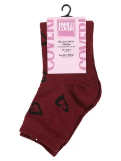 Enrico Coveri Calze corte da donna in caldo cotone - bordeaux