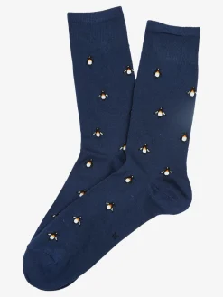Enrico Coveri Calze corte da uomo in caldo cotone con stampe disegni - blu