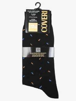 Enrico Coveri Calze corte da uomo in cotone mercerizzato - nero