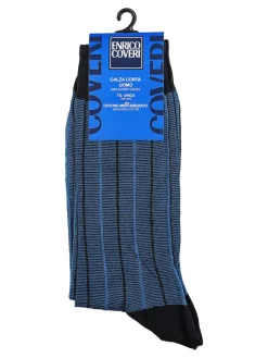 Enrico Coveri Calze corte da uomo in cotone mercerizzato - blu