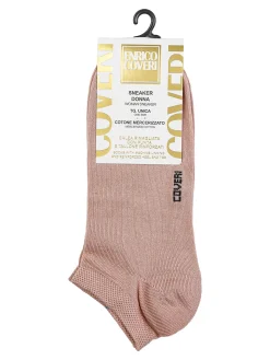 Enrico Coveri Calze corte sneaker da donna in cotone mercerizzato - rosa