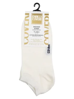 Enrico Coveri Calze corte sneaker da donna in cotone mercerizzato - beige