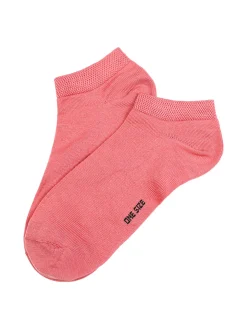 Enrico Coveri Calze corte sneaker da donna in cotone mercerizzato - corallo