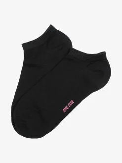 Enrico Coveri Calze corte sneaker da donna in cotone mercerizzato - nero