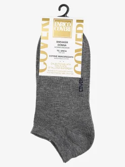 Enrico Coveri Calze corte sneaker da donna in cotone mercerizzato - grigio