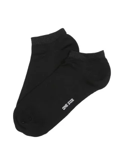 Enrico Coveri Calze corte sneaker da donna in cotone mercerizzato - nero