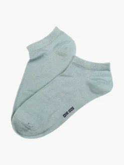 Enrico Coveri Calze corte sneaker da donna in cotone mercerizzato - acqua marina