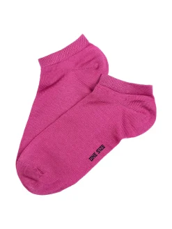 Enrico Coveri Calze corte sneaker da donna in cotone mercerizzato - fucsia