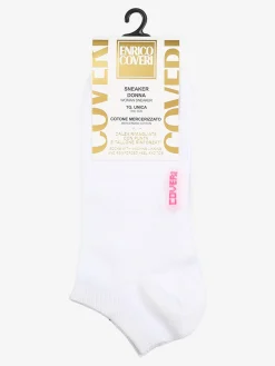 Enrico Coveri Calze corte sneaker da donna in cotone mercerizzato - bianco