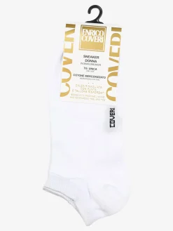 Enrico Coveri Calze corte sneaker da donna in cotone mercerizzato - bianco