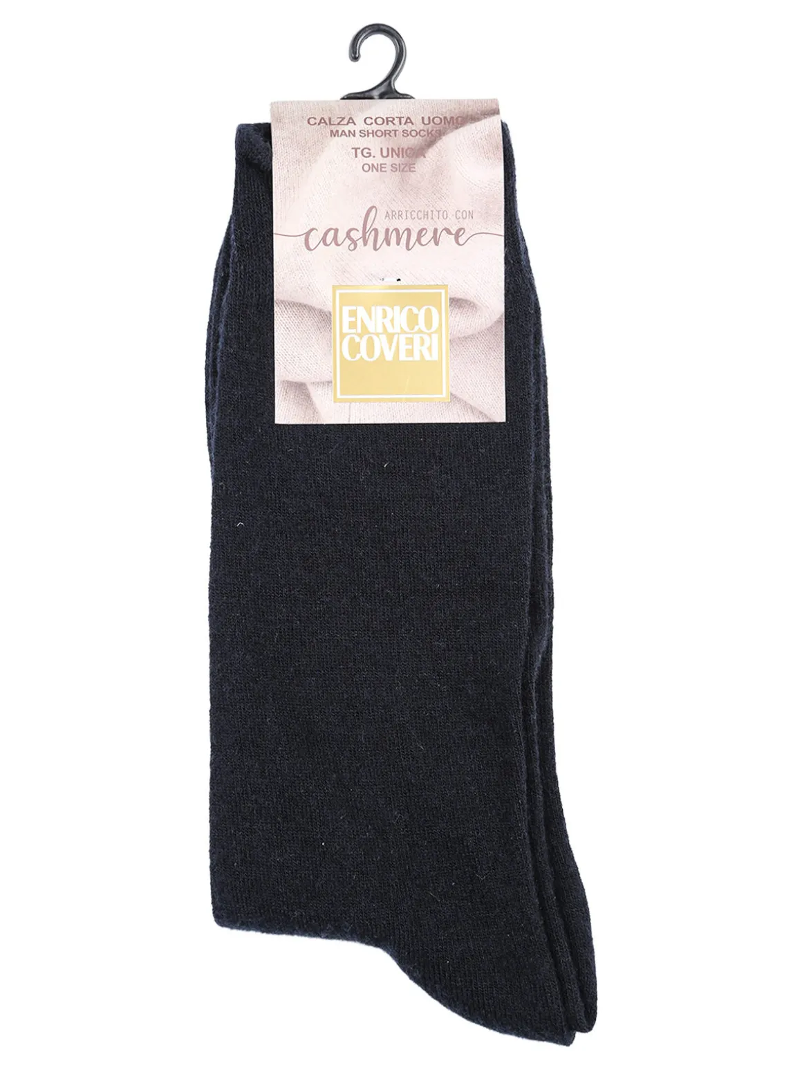 Enrico Coveri Calze corte uomo in misto cashmere - blu scuro