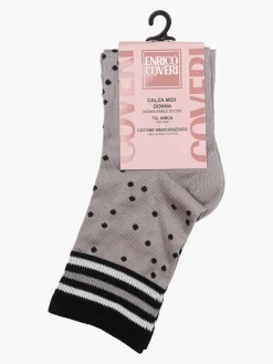 Enrico Coveri Calze da donna midi a pois - grigio