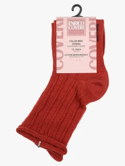 Enrico Coveri Calze donna midi in cotone mercerizzato - arancione