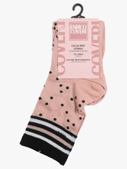 Enrico Coveri Calze donna midi a pois - rosa