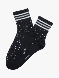 Enrico Coveri Calze donna midi a pois - blu scuro