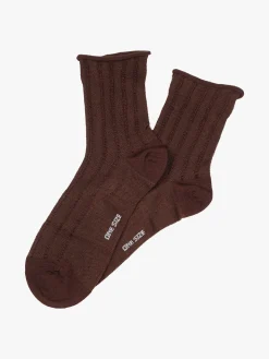 Enrico Coveri Calze donna midi in cotone mercerizzato - moro