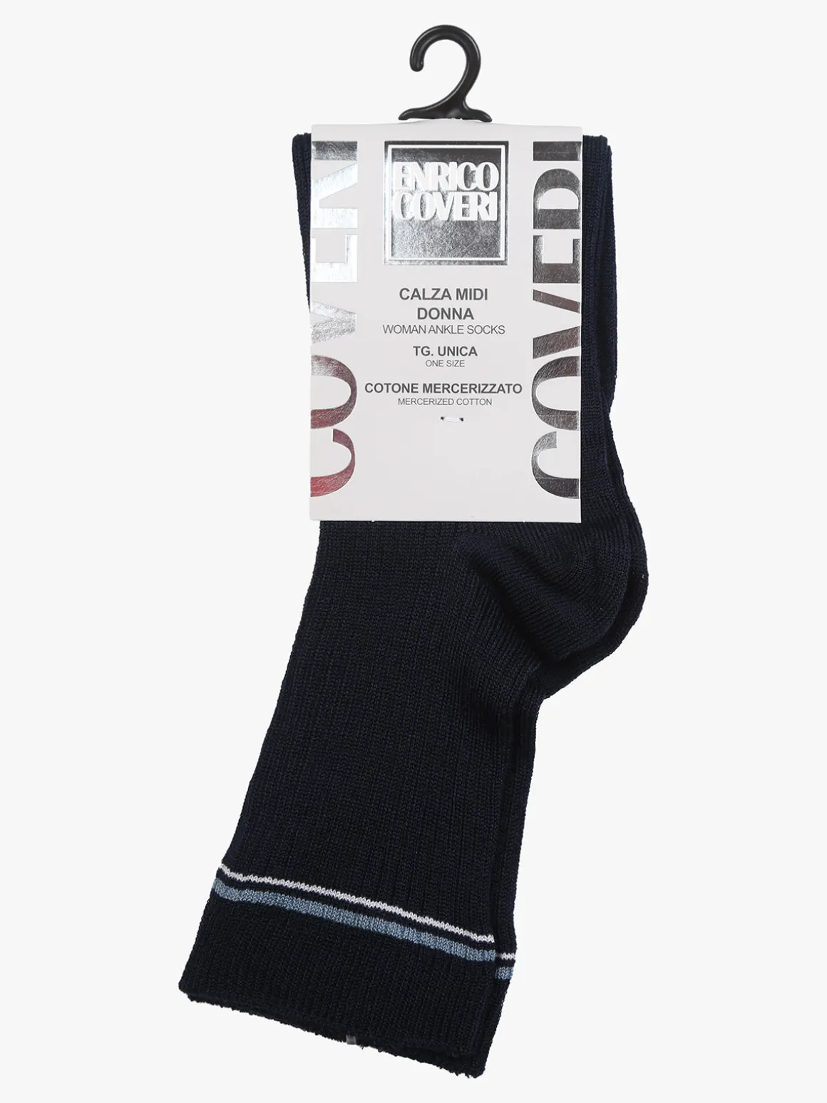 Enrico Coveri Calze donna midi a costine - blu scuro