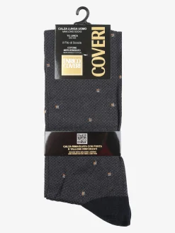 Enrico Coveri Calze lunghe da uomo in filo di scozia con stampe