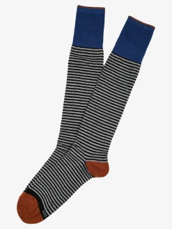 Enrico Coveri Calze lunghe da uomo a righe - grigio