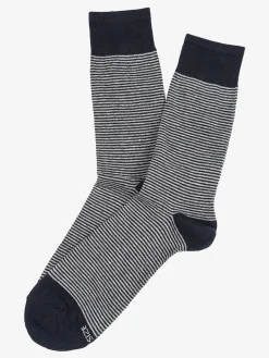 Enrico Coveri Calze lunghe da uomo rigate - blu scuro