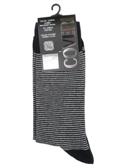 Enrico Coveri Calze lunghe da uomo rigate - blu scuro