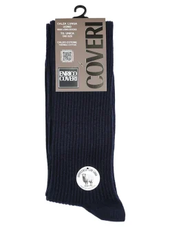 Enrico Coveri Calze lunghe da uomo rigate - nero