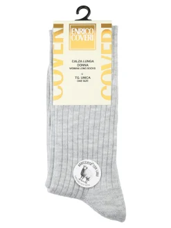 Enrico Coveri Calze lunghe donna misto lana - grigio chiaro