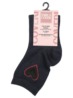 Enrico Coveri Calze midi da donna in cotone mercerizzato - blu scuro