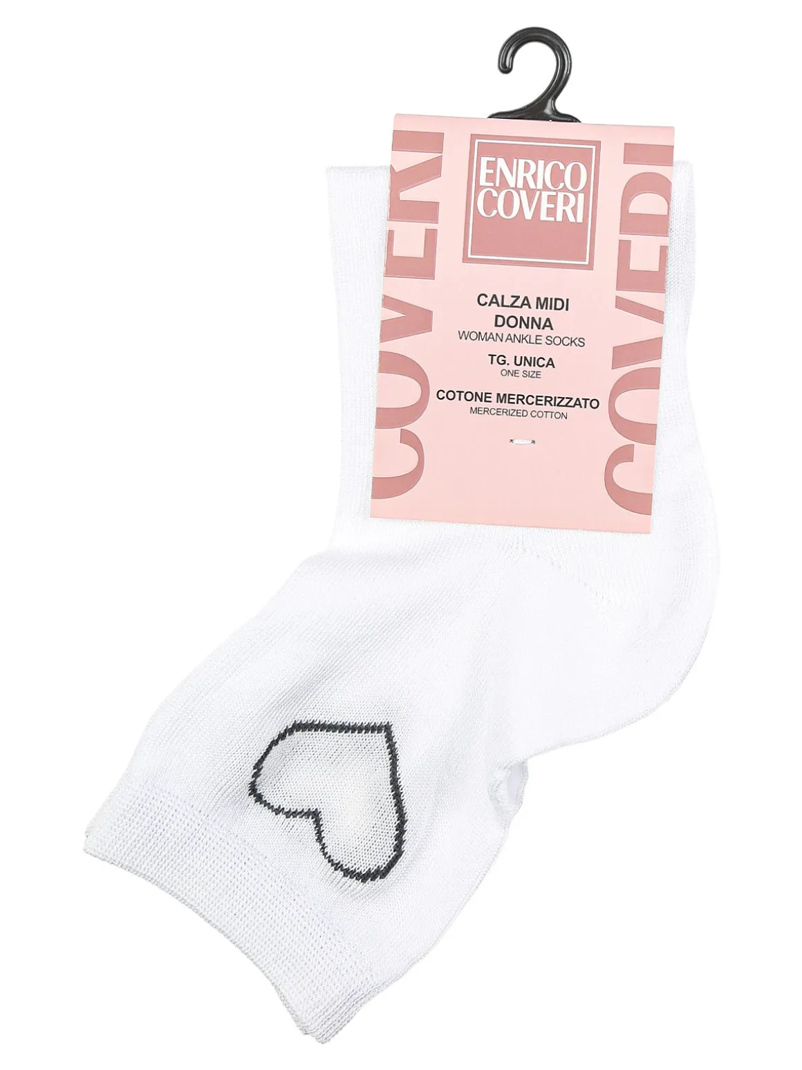 Enrico Coveri Calze midi da donna in cotone mercerizzato - bianco