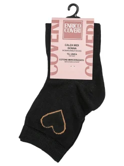 Enrico Coveri Calze midi da donna in cotone mercerizzato - cammello