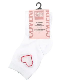 Enrico Coveri Calze midi da donna in cotone mercerizzato - rosso