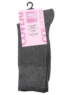 Enrico Coveri Calze midi donna con bordo lurex - grigio