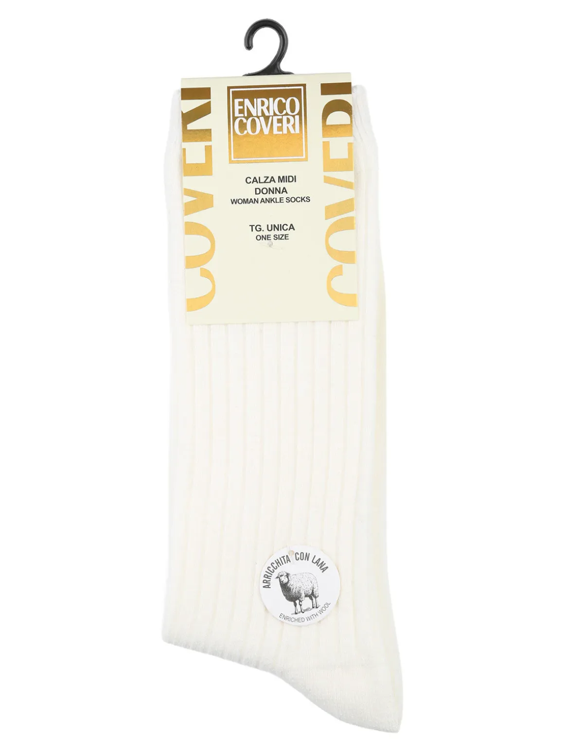 Enrico Coveri Calze midi donna misto lana - bianco