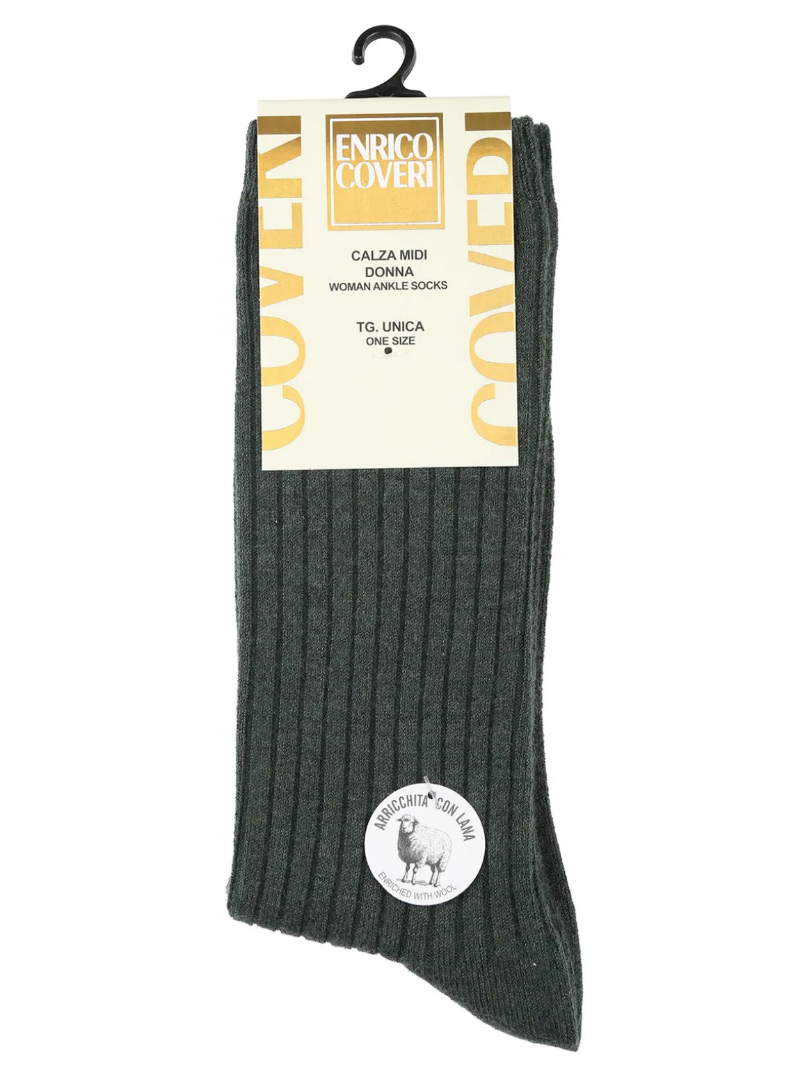 Enrico Coveri Calze midi donna misto lana - verde