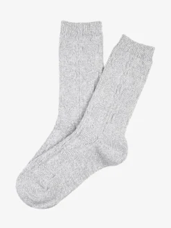 Enrico Coveri Calze midi donna invernali a trama intrecciata - grigio